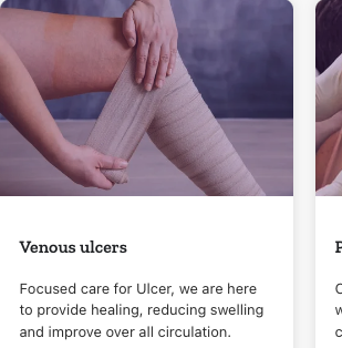 Venous ulcers​ - Focused care for Ulcer, we are here to provide healing, reducing swelling and improve over all circulation.