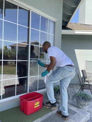 Residential - 21 windows and 2 glass doors in this job, costumer we’re very happy in the end.