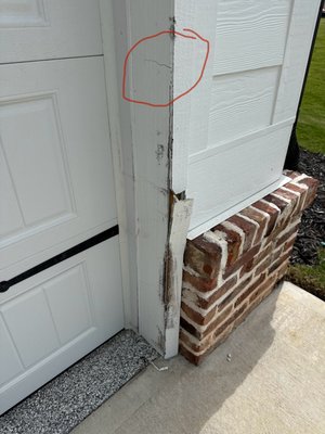 Garage Repair - This garage was backed into on accident. Our customer called us and Michael was out the same day.