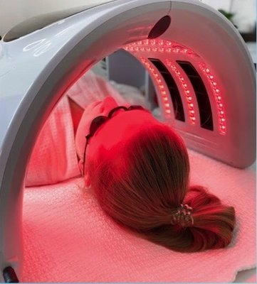 LED Light Therapy - Red light helps eliminate wrinkles and stimulates the production of new collagen to lift up and tone the skin. It improves local blood flow and skin oxygenation by increasing the
transportation of oxygen and nutrients to the skin cells. For the regeneration of skin cells, promote blood circulation, relieves acne scarring and allergic dermatitis, and relieves pain, activates
the active ingredients has a good effect. 
Blue Light is good to help to kill acne bacteria, and inhibit sebaceous glands, and allergic skin calm.
Green light penetrates into the skin and has a good physical effect and on sensitive skin and a mental calming effect.