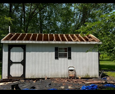 New Shed Roof - This was a 30ft long shed roof that was leaking. So we replaced the plywood , drip edge and put the new roof on