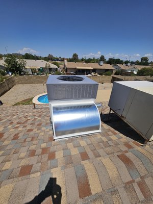 Phil M - Disconnected and removed existing equipment, elbow, and defective attic ductwork. Installed a new Carrier 4-ton package heat pump with a new stand and elbow, along with new 16" supply and return ductwork. Installation included a new fused disconnect, electrical whip, and digital thermostat. System was started and tested to ensure proper, efficient operation. Phil M - Disconnected and removed existing equipment, elbow, and defective attic ductwork. Installed a new Carrier 4-ton package heat pump with a new stand and elbow, along with new 16" supply and return ductwork. Installation included a new fused disconnect, electrical whip, and digital thermostat. System was started and tested to ensure proper, efficient operation.