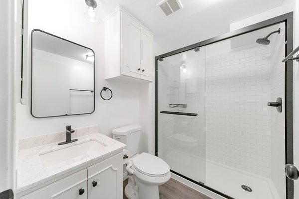 Bathroom Remodel - This remodel transformed a dated 1970s bathroom into a modern and functional bathroom. Full remodel with shower base and wall installation, new shower valve and trim, new toilet, new vanity, new bathroom fan and new drywall. Completed in 2 weeks including demo, removal of debris, installation of all plumbing drains and fixtures and electrical work. Bathroom Remodel - This remodel transformed a dated 1970s bathroom into a modern and functional bathroom. Full remodel with shower base and wall installation, new shower valve and trim, new toilet, new vanity, new bathroom fan and new drywall. Completed in 2 weeks including demo, removal of debris, installation of all plumbing drains and fixtures and electrical work.