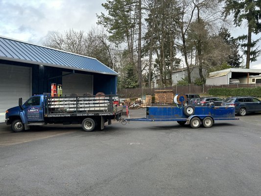 8K Continuous Industrial Gutter - Our 8K continuous gutter machine produces a large gutter that is ideal for commercial and industrial buildings.  Liberty Sheet Metals is one of only a few in the region who has the ability to fabricate this type of gutter.