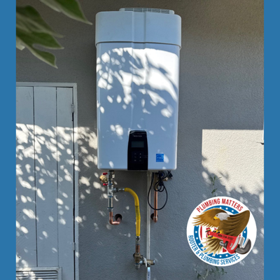 Tankless Water Heater Installation & Repair – Plumbing MATTers Rooter & Plumbing Services - Upgrade your home or business with a tankless water heater installed or repaired by Plumbing MATTers Rooter & Plumbing Services. Our licensed and insured team specializes in tankless water heater installation, repair, and maintenance, providing efficient hot water on demand while saving space and energy.
We’re a family-owned and operated business, dedicated to clear communication, professional workmanship, and treating every customer like part of our family. Whether it’s a new installation or a repair on an existing system, we handle every job with care and expertise.
Why Choose Plumbing MATTers:
Licensed & insured plumbers
Expert installation and repair of tankless water heaters
Energy-efficient solutions for homes and businesses
Family-owned with a personal touch
Let My Family Help Your Family. Call Plumbing MATTers today to schedule your tankless water heater service! Tankless Water Heater Installation & Repair – Plumbing MATTers Rooter & Plumbing Services - Upgrade your home or business with a tankless water heater installed or repaired by Plumbing MATTers Rooter & Plumbing Services. Our licensed and insured team specializes in tankless water heater installation, repair, and maintenance, providing efficient hot water on demand while saving space and energy.
We’re a family-owned and operated business, dedicated to clear communication, professional workmanship, and treating every customer like part of our family. Whether it’s a new installation or a repair on an existing system, we handle every job with care and expertise.
Why Choose Plumbing MATTers:
Licensed & insured plumbers
Expert installation and repair of tankless water heaters
Energy-efficient solutions for homes and businesses
Family-owned with a personal touch
Let My Family Help Your Family. Call Plumbing MATTers today to schedule your tankless water heater service!