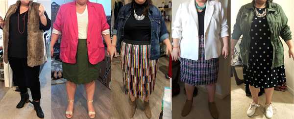 Plus size wardrobe update - Haley is a silicon valley professional that felt her vibrant, quirky style was limited by her lack of size-inclusive options. Together we identified key pieces in her wardrobe to celebrate and found coordinating items to style amazing outfits. We tailored many existing pieces to be more useful and flattering, repurposing cocktail items or scores from her international travels. We mixed high/low and dressy/casual items to showcase her personal style while maintaining professionalism at work. I also introduced Haley to new silhouettes and brands she wouldn’t have tried on her own but fit in seamlessly with her personal aesthetic and expanded her wardrobe options. Ultimately Haley learned she could break the rules a bit and write her own guidelines to show her fun, polished style!