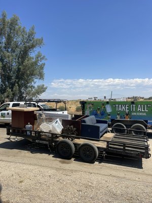 We can take everything in one go! Many trailers to choose from and we leave absolutely nothing behind. - We take any & all junk such as paints oils, hazardous waste materials, car batteries, tires ect… We also perform demos and spa removals. We can take everything in one go! Many trailers to choose from and we leave absolutely nothing behind. - We take any & all junk such as paints oils, hazardous waste materials, car batteries, tires ect… We also perform demos and spa removals.