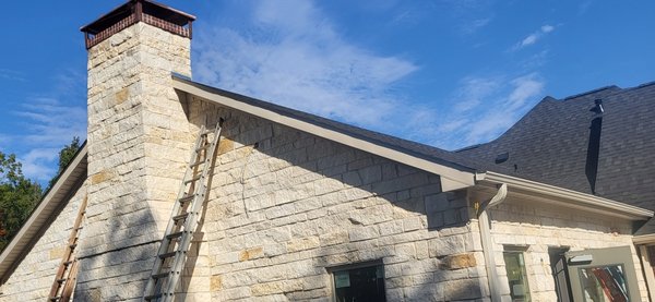 New Addition - Soffit and Seamless Gutter. New Addition - Soffit and Seamless Gutter.