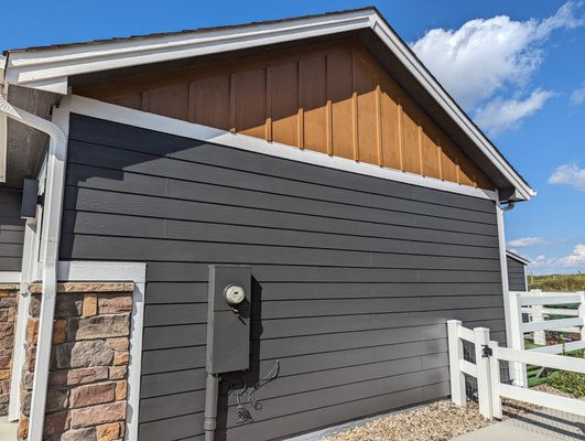 Big 2 Story! - This client wanted a dark body color with off-white trim and a cedar-like accent color. Another 5-star review! Big 2 Story! - This client wanted a dark body color with off-white trim and a cedar-like accent color. Another 5-star review!