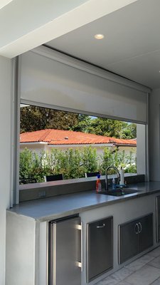 BBQ area shades - This BBQ area was getting rained on and the sun was beating on the client when grilling. we installed these exterior shades to block the rain and for sun protection BBQ area shades - This BBQ area was getting rained on and the sun was beating on the client when grilling. we installed these exterior shades to block the rain and for sun protection