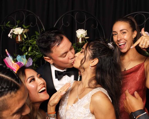 Photo Booth for your WEDDING - Having a Photo Booth at your wedding will caption the special moments of your wedding for you and your guests. We’re here to provide you stress-free entertainment at your wedding, so you can focus on having fun with your guests. Choose from our different booths options: enclosed, open air, roaming , glam, 360 booth and a social mini.

Whether your wedding is indoor or outdoor, we can accommodate for either! Are your colors navy and white? No problem! Any color scheme you have for your day, we can customize your photo strip and props. Once your guests are done with their photo session, they’ll instantly have a photo memory to take home with them. At the end of the night, we’ll have your friends and family saying, “that was the best wedding ever!”