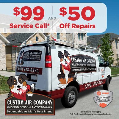 $99 Service Call AND $50 Off Repairs! - Save money and take advantage of our $99 service call and $50 off repairs offer today!
*Limitations may apply. Call for details $99 Service Call AND $50 Off Repairs! - Save money and take advantage of our $99 service call and $50 off repairs offer today!
*Limitations may apply. Call for details