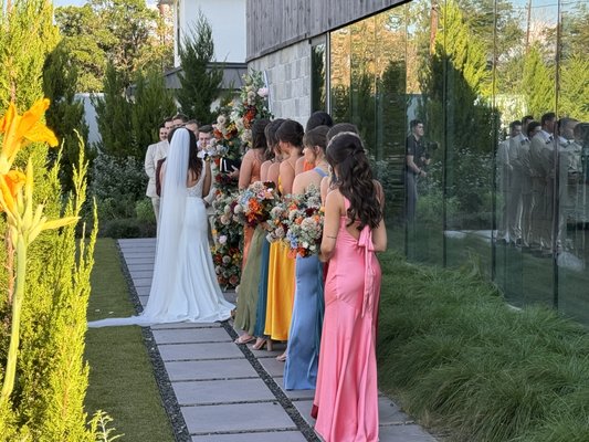 Hannah and Parker wed on Saturday - Perfect weather with a courtyard wedding followed by dinner on Lake Dunlap