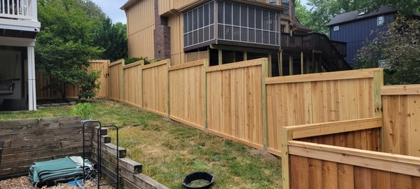 Picture Frame Fence - This Picture Frame fence was put in after a tear out that was falling over. These customers were a blessing. We love what we do! Picture Frame Fence - This Picture Frame fence was put in after a tear out that was falling over. These customers were a blessing. We love what we do!