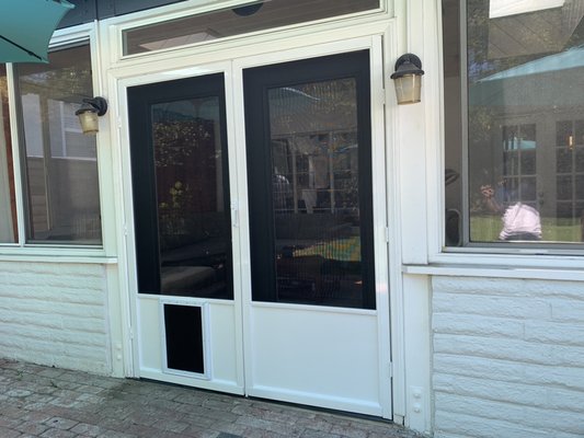 Studio City New double French swinging screen doors with heavy duty pet screen and a doggy door! - Studio City New double French swinging screen doors with heavy duty pet screen and a doggy door!