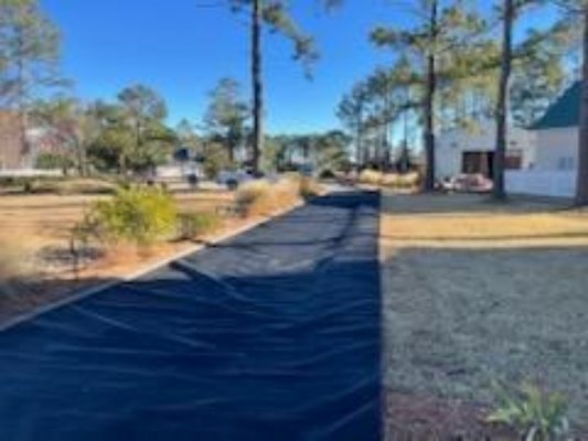 retaining ground cover - this was done to help with deca