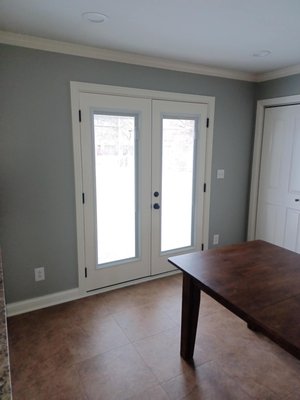 A door add - The customer had a vision and wanted to change this window into a door. A door add - The customer had a vision and wanted to change this window into a door.