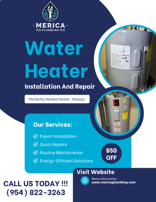 Water heater - $50 OFF for any sizes water heater installation Water heater - $50 OFF for any sizes water heater installation
