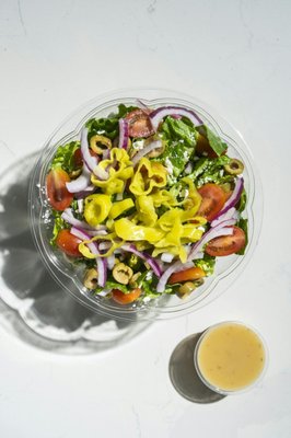Salads - Our salads are made with only the freshest ingredients!
Hand-chopped and tossed, with your choice of dressing on the side! Salads - Our salads are made with only the freshest ingredients!
Hand-chopped and tossed, with your choice of dressing on the side!