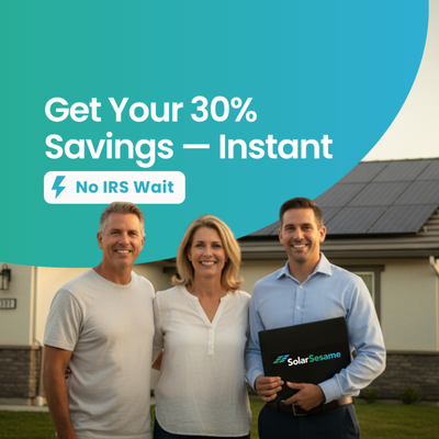 Solar Sesame’s Instant Savings Ownership Plan (ISOP) - Ready to save 30% instantly?
Call us now at (650) 777-8645 and learn how our new Instant Savings Ownership Plan (ISOP) can start saving you money today.
Solar Sesame’s ISOP program lets homeowners get their 30% solar tax credit instantly — no waiting for next year’s IRS refund season.
With ISOP, you take full ownership of your solar system from day one, and your savings apply right at installation.
You’ll benefit immediately, without delays or complicated paperwork.
The ISOP plan works seamlessly with all federal and California solar incentives, offering a transparent, simple process and full support from the Solar Sesame team at every stage — from consultation to activation.
Full system ownership means long-term savings, increased home value, and complete control over your clean energy.
Don’t wait — call (650) 777-8645 today and find out how to get your 30% savings instantly.
Let’s make your home solar-powered and start saving now. Solar Sesame’s Instant Savings Ownership Plan (ISOP) - Ready to save 30% instantly?
Call us now at (650) 777-8645 and learn how our new Instant Savings Ownership Plan (ISOP) can start saving you money today.
Solar Sesame’s ISOP program lets homeowners get their 30% solar tax credit instantly — no waiting for next year’s IRS refund season.
With ISOP, you take full ownership of your solar system from day one, and your savings apply right at installation.
You’ll benefit immediately, without delays or complicated paperwork.
The ISOP plan works seamlessly with all federal and California solar incentives, offering a transparent, simple process and full support from the Solar Sesame team at every stage — from consultation to activation.
Full system ownership means long-term savings, increased home value, and complete control over your clean energy.
Don’t wait — call (650) 777-8645 today and find out how to get your 30% savings instantly.
Let’s make your home solar-powered and start saving now.