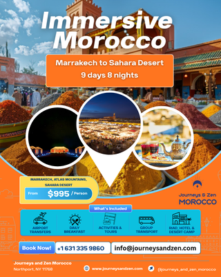 Immersive Morocco Marrakech to Sahara Desert Tour 9 Days - 9 day Morocco tour.