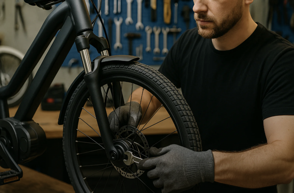 Repair - Pricing Listed - Flat or worn front tire? We’ve got you covered. Our technicians repair or replace tubes and tires, check wheel alignment, and get your bike back on the road quickly—whether it’s a standard bike or e-bike.