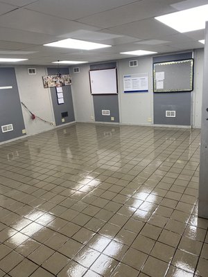 Got done an office space. - We give this officespace a nice blue coating.