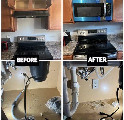 Microwave installation - Before and after of a microwave replacement Microwave installation - Before and after of a microwave replacement
