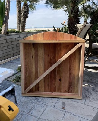New Gate - New redwood gate to replace existing rotten gate. New Gate - New redwood gate to replace existing rotten gate.