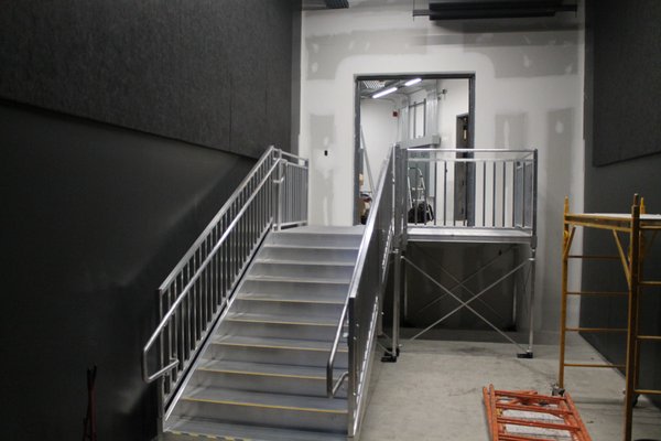 Modular Staircase Install at Lambeau Field - A modular staircase installation our team completed in the new broadcasting room in Lambeau Field in 2026!