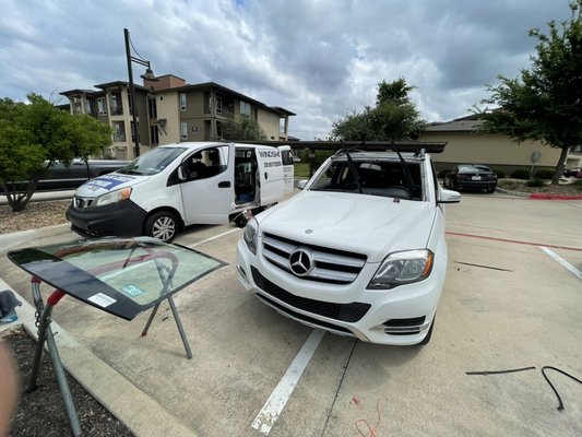 Windshield replacement on 2015 Mercedes GLK 350 - Windshield replacement on 2014 Mercedes GLK 350 successfully installed with our technician  Windshield replacement on 2015 Mercedes GLK 350 - Windshield replacement on 2014 Mercedes GLK 350 successfully installed with our technician 