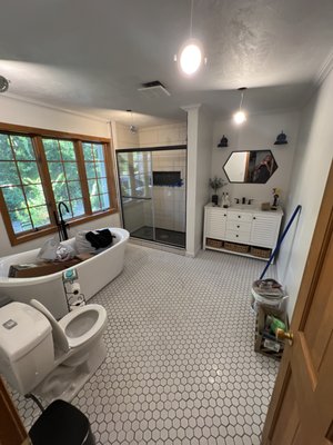 Full Bathroom Remodel - This was a complete remodel transforming a downstairs bedroom into a fully functional master bathroom.