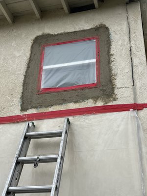 Stucco Repair around windows - As Stucco ages, the seal cracks - allowing rain, heat, & cold air to enter causing da=mage & costly utility bills. Let us repair the stucco to ensure a comfortable damage free window. Stucco Repair around windows - As Stucco ages, the seal cracks - allowing rain, heat, & cold air to enter causing da=mage & costly utility bills. Let us repair the stucco to ensure a comfortable damage free window.