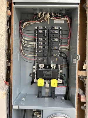 Main panel upgrade Santa Ana - Completed a main service panel upgrade in Santa Ana, CA. The existing panel was outdated and recessed into stucco, so we carefully removed it and installed a new solar-ready panel to support future energy upgrades.
Scope of work included:
• Installation of new main service panel
• Solar-ready configuration
• Proper grounding and bonding per code
• Stucco cut-in and clean finish
• Inspection-ready installation
This upgrade improves safety, reliability, and prepares the home for future solar or EV charger installation.
If you’re experiencing breaker issues, adding solar, or upgrading appliances, a panel upgrade may be necessary. Main panel upgrade Santa Ana - Completed a main service panel upgrade in Santa Ana, CA. The existing panel was outdated and recessed into stucco, so we carefully removed it and installed a new solar-ready panel to support future energy upgrades.
Scope of work included:
• Installation of new main service panel
• Solar-ready configuration
• Proper grounding and bonding per code
• Stucco cut-in and clean finish
• Inspection-ready installation
This upgrade improves safety, reliability, and prepares the home for future solar or EV charger installation.
If you’re experiencing breaker issues, adding solar, or upgrading appliances, a panel upgrade may be necessary.