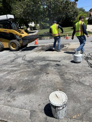 Sewer saddle replacement - We received emergency sewer back up call, turned out to be a heavily root intruded and broken sewer saddle. Only option we had turned to opening up street and replacing sewer saddle. Sewer saddle replacement - We received emergency sewer back up call, turned out to be a heavily root intruded and broken sewer saddle. Only option we had turned to opening up street and replacing sewer saddle.