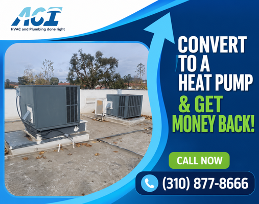 Convert to a Heat Pump & Get Money Back! - Switch to efficient electric heating and cooling with a professionally installed heat pump. We’ll assess your current HVAC system, recommend the right equipment, and complete the conversion for dependable year-round comfort. Qualifying projects may be eligible for rebates or other incentives. Message us on Yelp to request an estimate and learn what options may be available. Terms and eligibility apply.