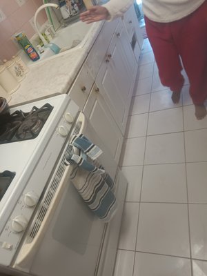 Kitchen Remodel - This remodel was done on an old kitchen that was in bad shape.we gutted it and put in new cabinets and floor tiles. The owner absolutely loves cooking in her new kitchen.!