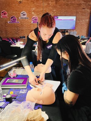 February 2021 Certification - All artists need the microblading skill and the shading skill, so we put it all together in a Microblading and Ombre Powder Brow Certification. During this class, the students learn both microblading and ombre powder brow shading technique applied with a machine. The machine is included in the certification fees.