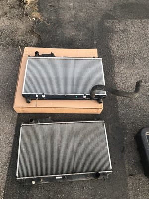 Radiator Change LS430 Lexus - On a 2004 Lexus LS 430 a customer inquired about her car overheating and she said that her radiator had exploded she then shopped her Lexus off at my shop I extracted old one transferred to Fanzz in the Otis and installed a new radiator within two hours the customer was very pleased. I’m also changing her brakes and fixing her Volvo￼￼