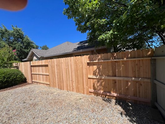 Good neighbor fence - We installed 150' of Good neighbor fencing in Redding, CA. Good neighbor fence - We installed 150' of Good neighbor fencing in Redding, CA.
