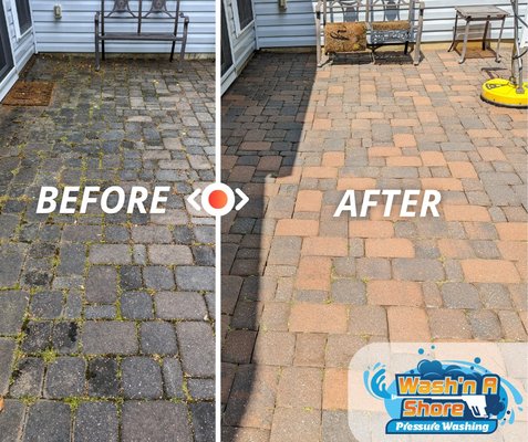 Patio Pressure Washing Transformation - The before and after photos clearly show the dramatic difference our team can make, restoring outdoor areas to look like new. Patio Pressure Washing Transformation - The before and after photos clearly show the dramatic difference our team can make, restoring outdoor areas to look like new.