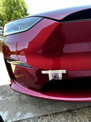 2025 Tesla bumper repair, small hole body shop price $1800 3 days of work, my price $450 2 hours of work! - This customer needed his car repaired on a tight schedule and budget, the body shop quoted $1800 too repair and repaint, plus they needed the car for 3 days, I got the job done for $450 plus only 2 hours of work done at his job, using factory materials the job came out perfect and the customer loved it!