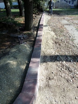 retaining wall - before and after