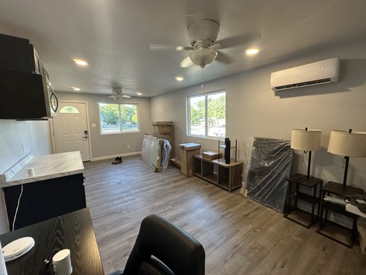 Garage Remodeling Project - Austin, TX - Replacement of all the wood and siding in the double garage was made to later convert to 2 full studios.