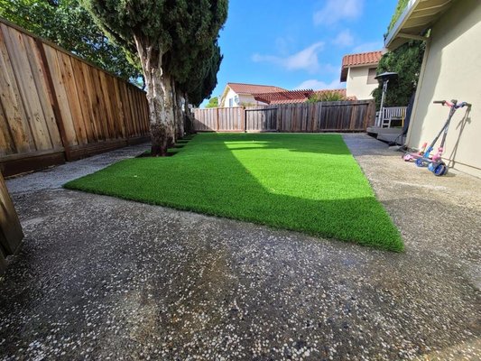 1,335 SQ FT of Silver 96 in Union City, CA - Customer wanted to upgrade both front and backyard to Artificial Grass. Project took 2 days to complete. 1,335 SQ FT of Silver 96 in Union City, CA - Customer wanted to upgrade both front and backyard to Artificial Grass. Project took 2 days to complete.