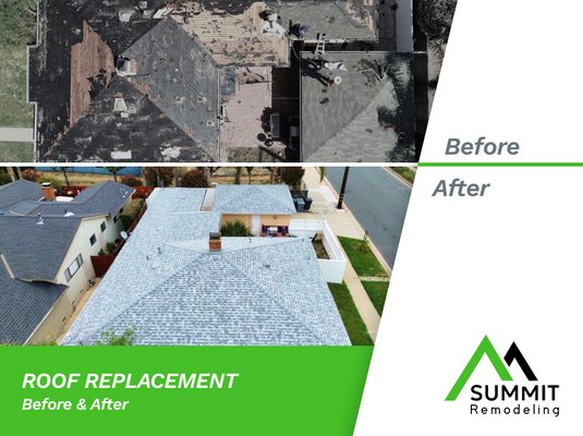 Roof Replacement - Before & After - Full Shingle Roof Replacement Roof Replacement - Before & After - Full Shingle Roof Replacement