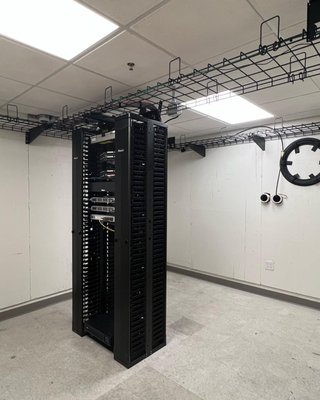 EOC Building Commercial Office Cabling - Commercial office cabling installation completed by Casa Tech Systems. We installed Category 6A cabling to support offices, cubicles, cameras, and wireless access points. We installed a 2-post rack in the new MDF IT Room. All cables were tested and certified using Fluke Networks DSX-5000. EOC Building Commercial Office Cabling - Commercial office cabling installation completed by Casa Tech Systems. We installed Category 6A cabling to support offices, cubicles, cameras, and wireless access points. We installed a 2-post rack in the new MDF IT Room. All cables were tested and certified using Fluke Networks DSX-5000.