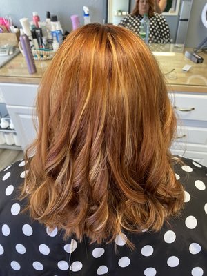 Hair by Darci but we offer massage , facials, fitness and we have a boutique! Call us at 409-631-7852 or visit our website. - This lovely lady love the pops of red. We added a darker red to the root and the dragged through her previous color to add demotion. Hair by Darci but we offer massage , facials, fitness and we have a boutique! Call us at 409-631-7852 or visit our website. - This lovely lady love the pops of red. We added a darker red to the root and the dragged through her previous color to add demotion.