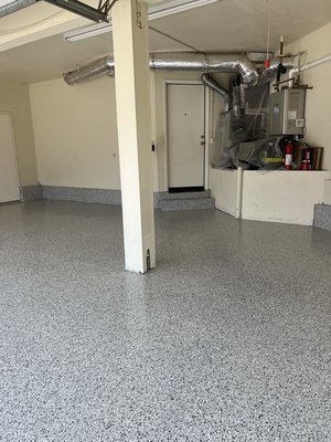 Garage Floors - We prep all garage surfaces by diamond, grinding the concrete, and installing industrial grade epoxy, we then broadcast a flake color of your choice and seal it with a clear UV stable polyaspartic epoxy topcoat  Garage Floors - We prep all garage surfaces by diamond, grinding the concrete, and installing industrial grade epoxy, we then broadcast a flake color of your choice and seal it with a clear UV stable polyaspartic epoxy topcoat 