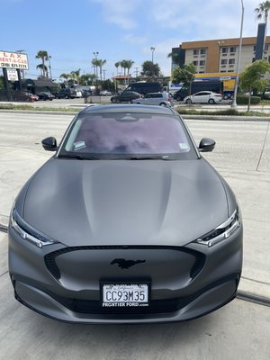 Mustang Mach E Matte Metallic Gunmetal - Mustang Mach E full vehicle wrap in Avery Dennison Matte Metallic Gunmetal Mustang Mach E Matte Metallic Gunmetal - Mustang Mach E full vehicle wrap in Avery Dennison Matte Metallic Gunmetal